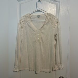 Sundance Cream Lace Peasant Blouse Medium